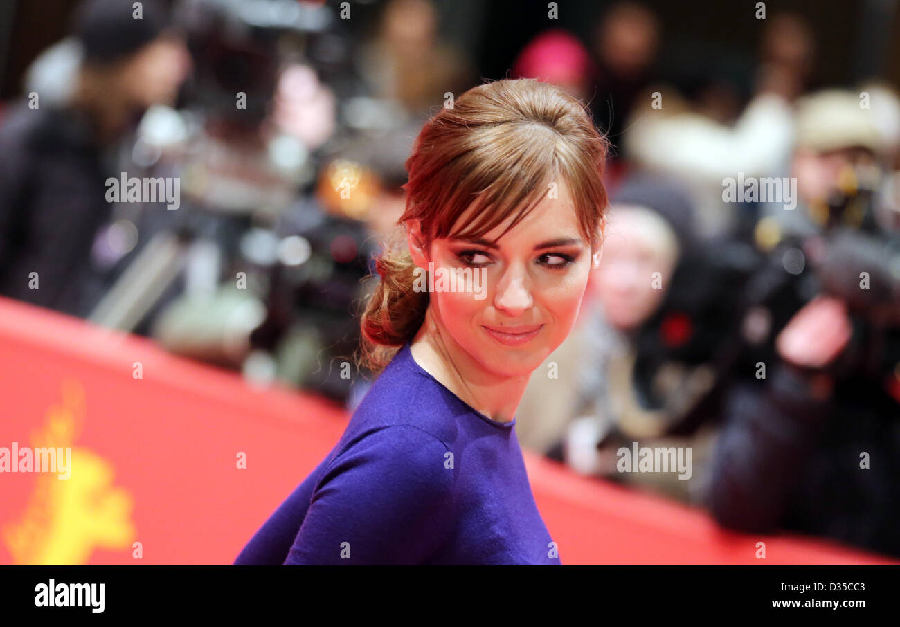 French actress Louise Bourgoin arrives for the premiere of the movie 'The Nun' ('La Religieuse') during the 63rd annual Berlin International Film Festival, in Berlin, Germany, 10 February 2013. The movie is presented in competition at the Berlinale. Photo: Kay Nietfeld/dpa Stock Photo