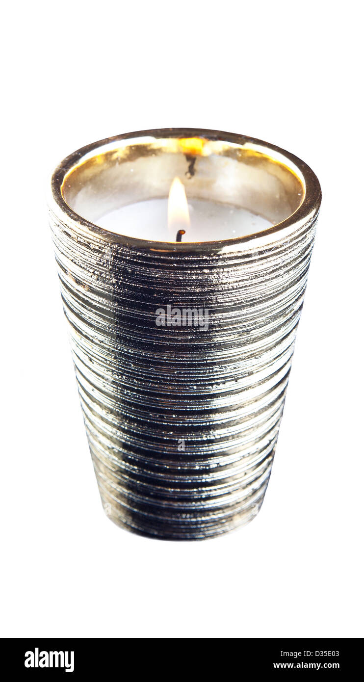 Candle isolated on white Stock Photo
