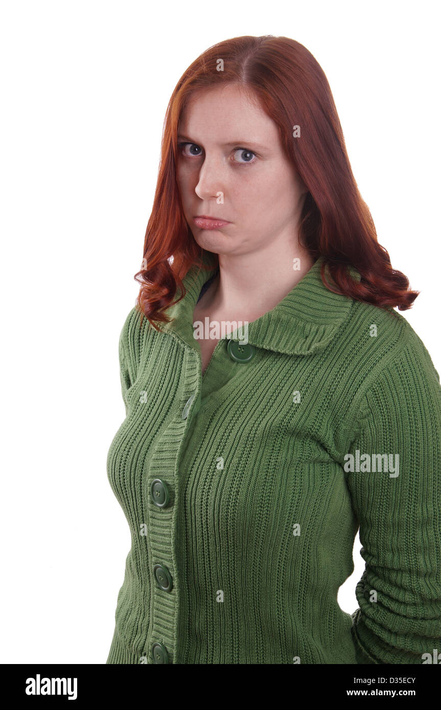 sulking woman Stock Photo