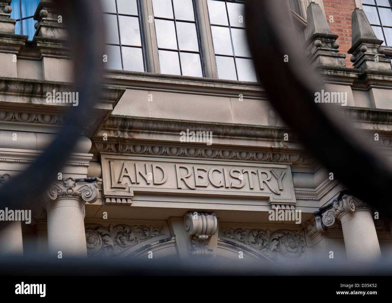 Land Registry Office entrance stone engraved sign in Lincolns Inn