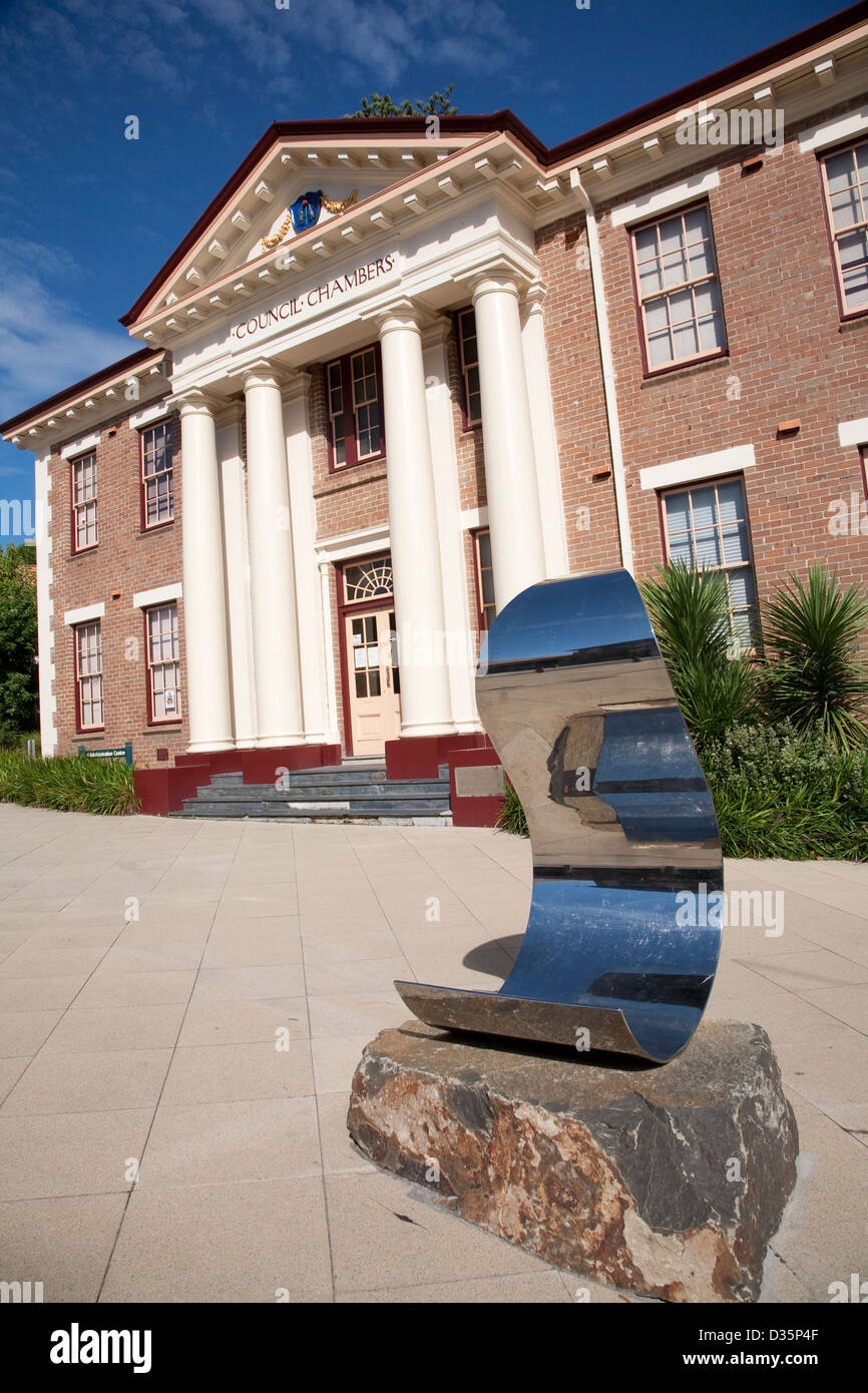Outdoor sculpture is a feature of the landscape on Manning Street in historic Kiama South Coast NSW Australia Stock Photo