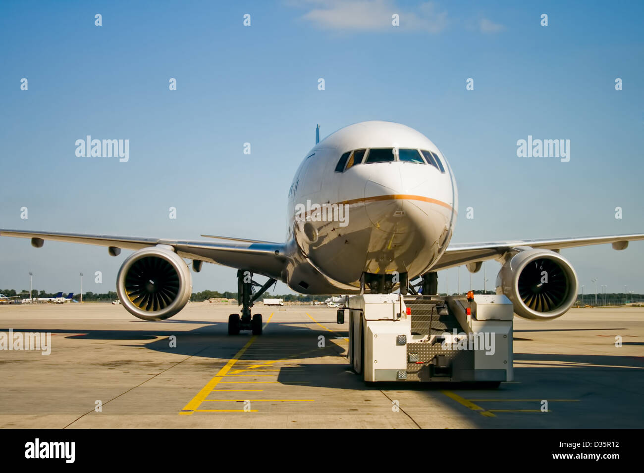Airplane parked at the airport Stock Photo - Alamy