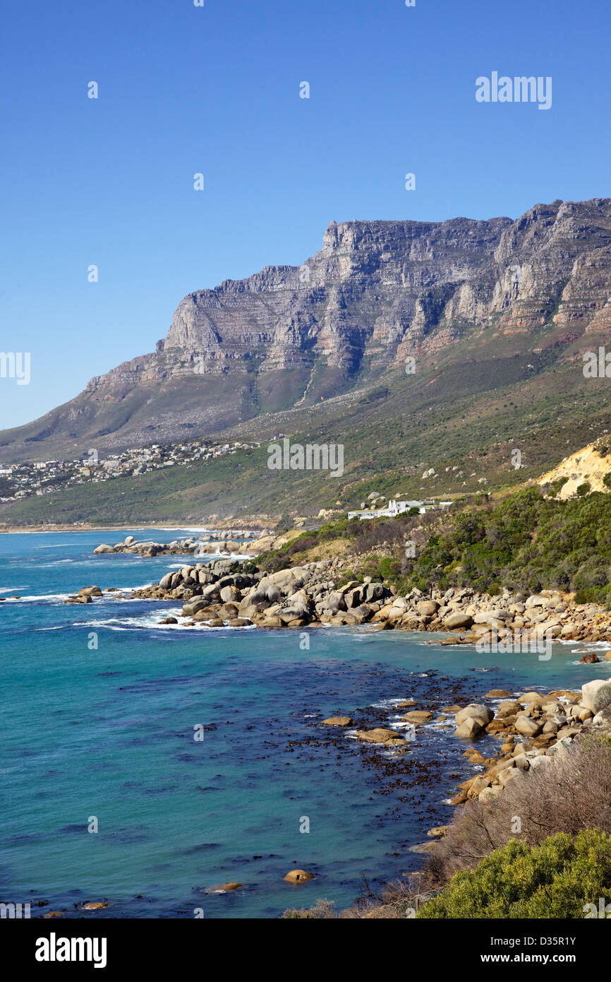 The 12 Apostles seen from Victoria Road in the Cape Peninsula, South Africa. Stock Photo