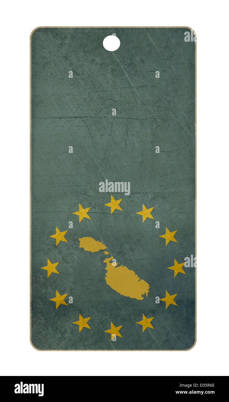 Malta travel tag isolated on white background with copy space Stock