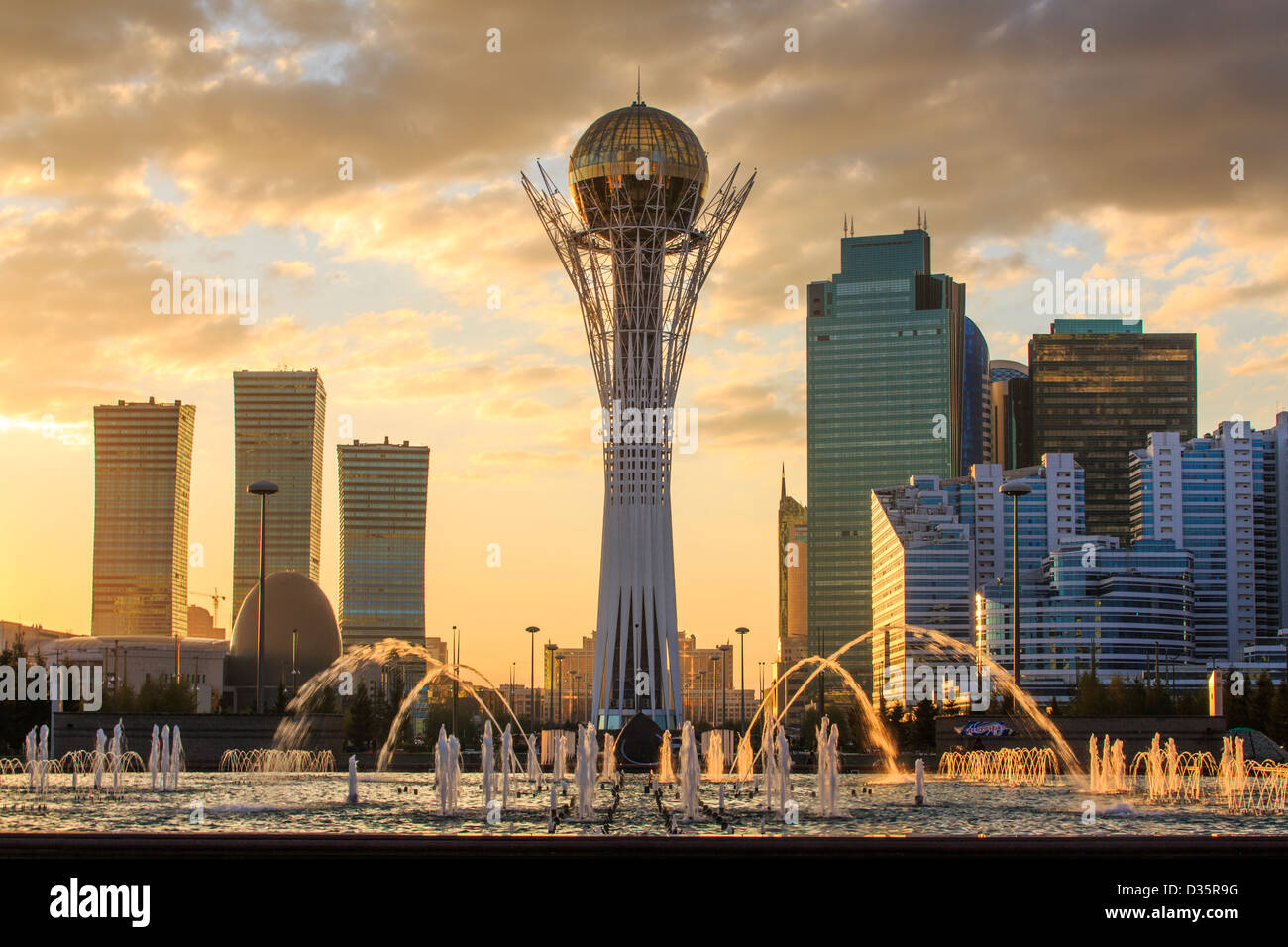 Baiterek tower, the national monument of Kazakhstan, in the nation's capital, Astana Stock Photo