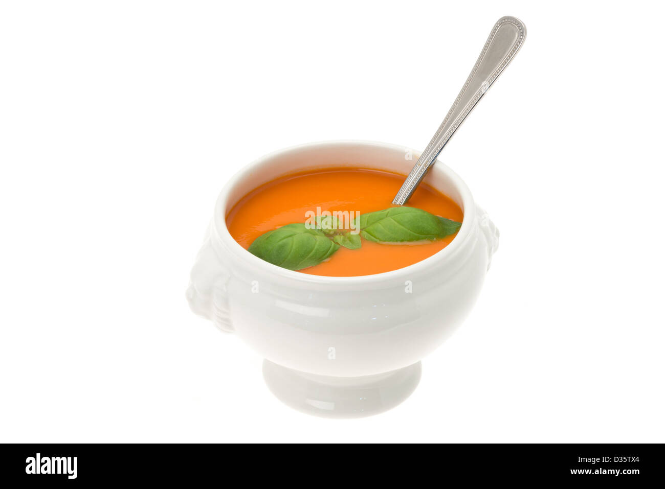 A bowl of tomato soup - studio shot Stock Photo