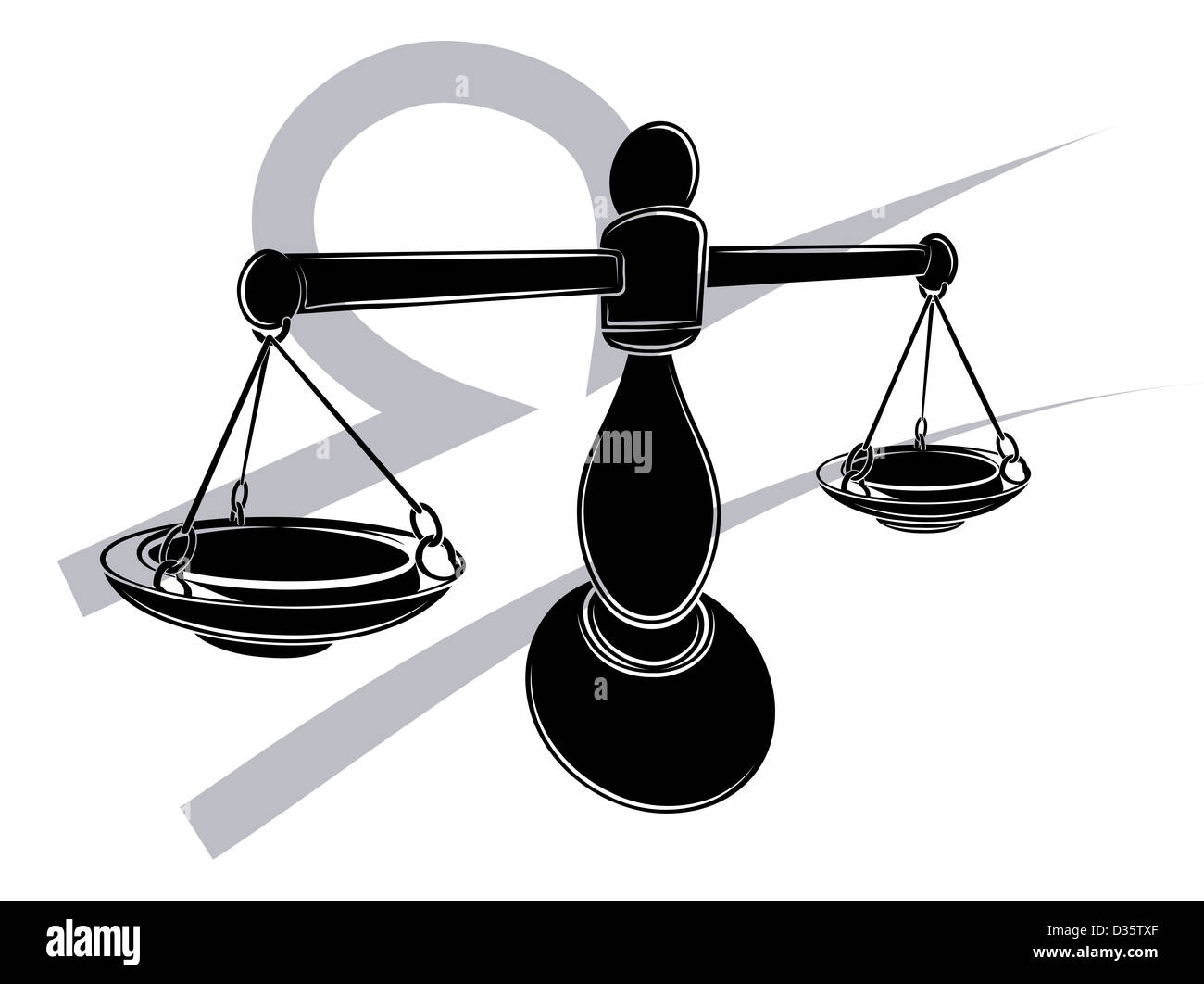 Illustration of Libra the scales zodiac horoscope astrology sign Stock Photo