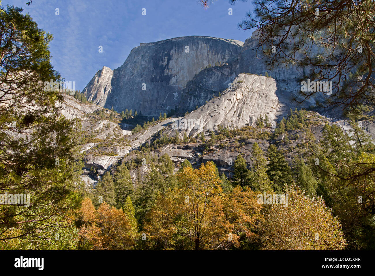 granite mountain Half Dome at Yosemite National park, California, United States of America, USA Stock Photo