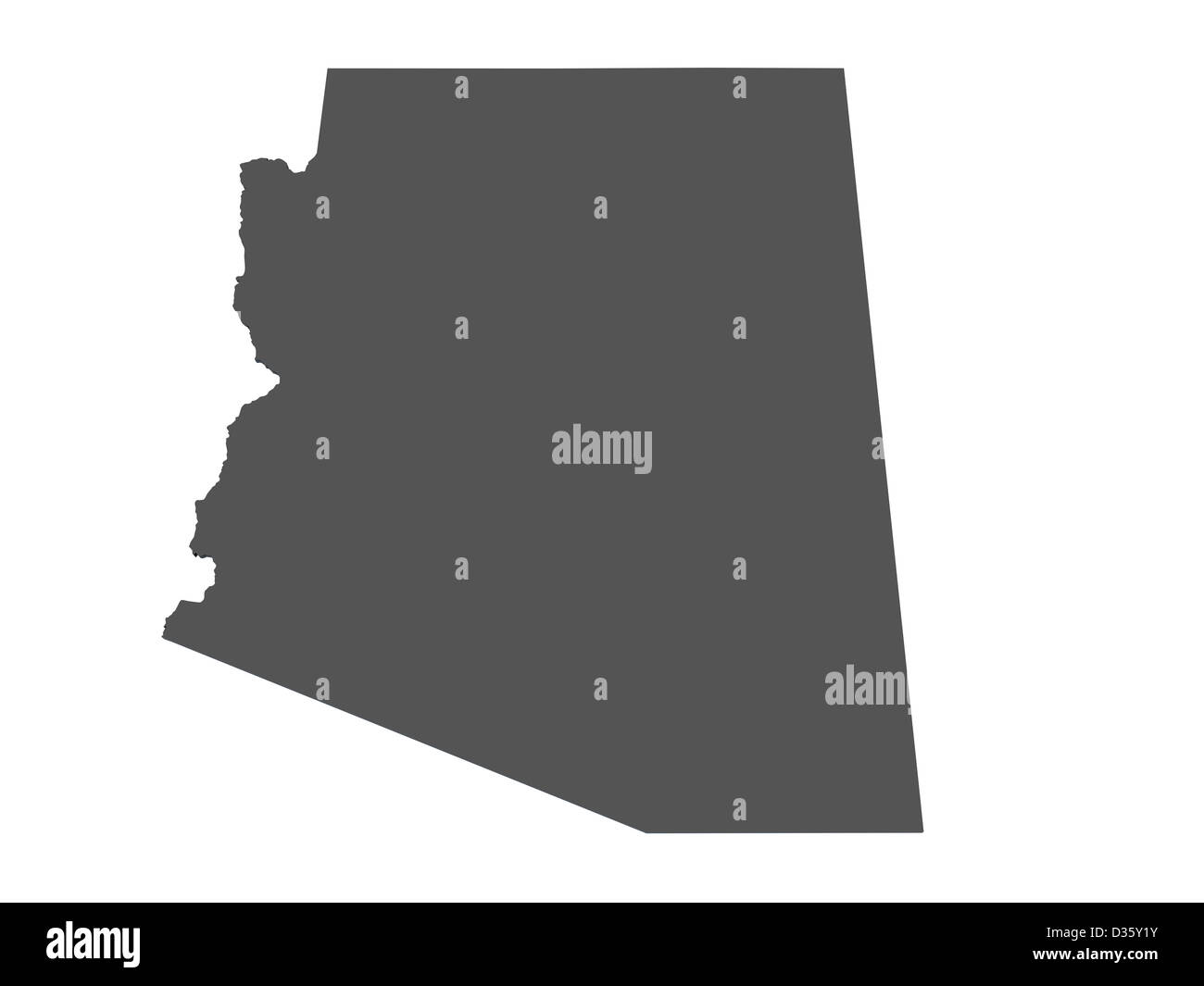 Map of the state of Arizona - USA Stock Photo