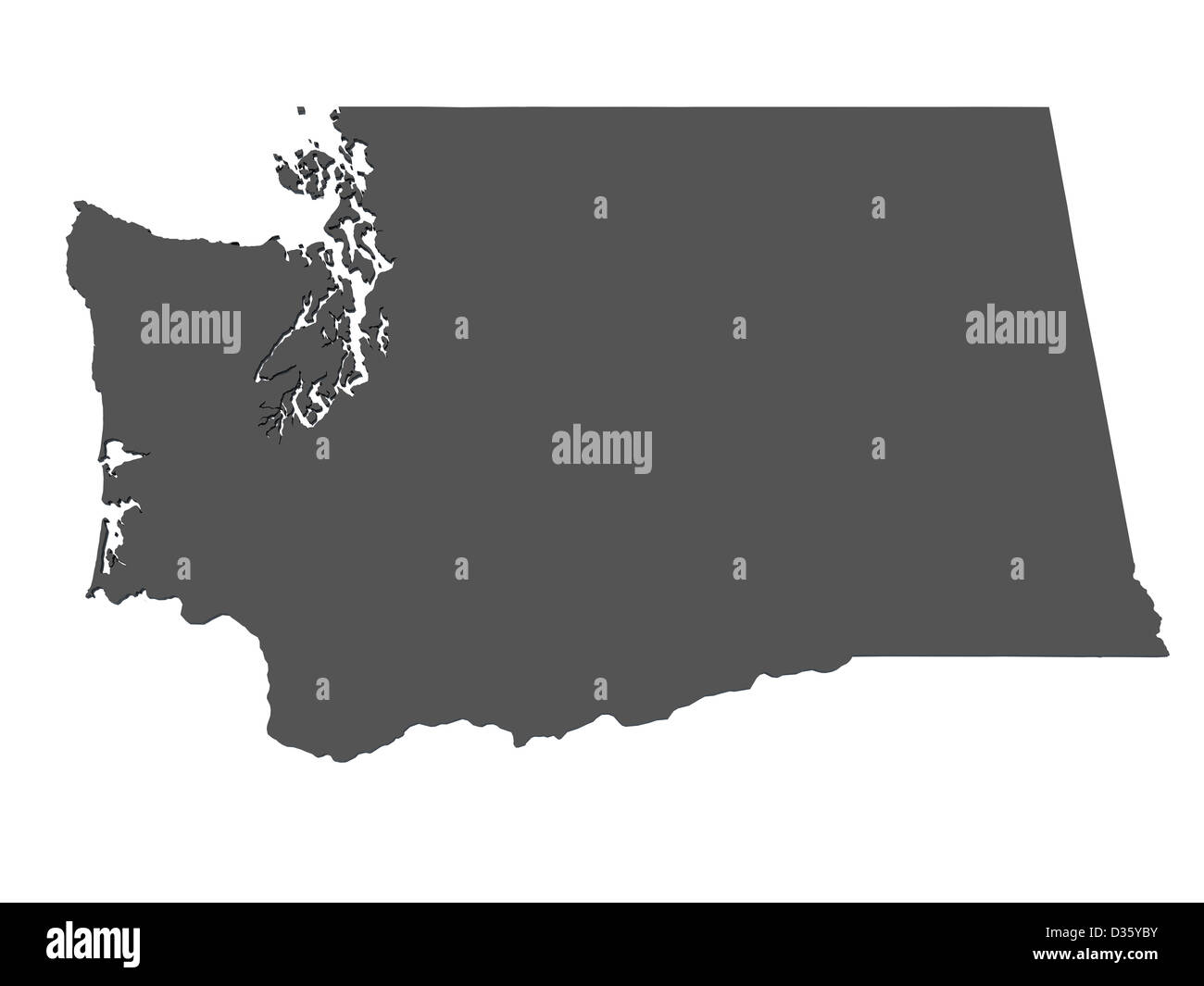 Washington map Black and White Stock Photos & Images Alamy