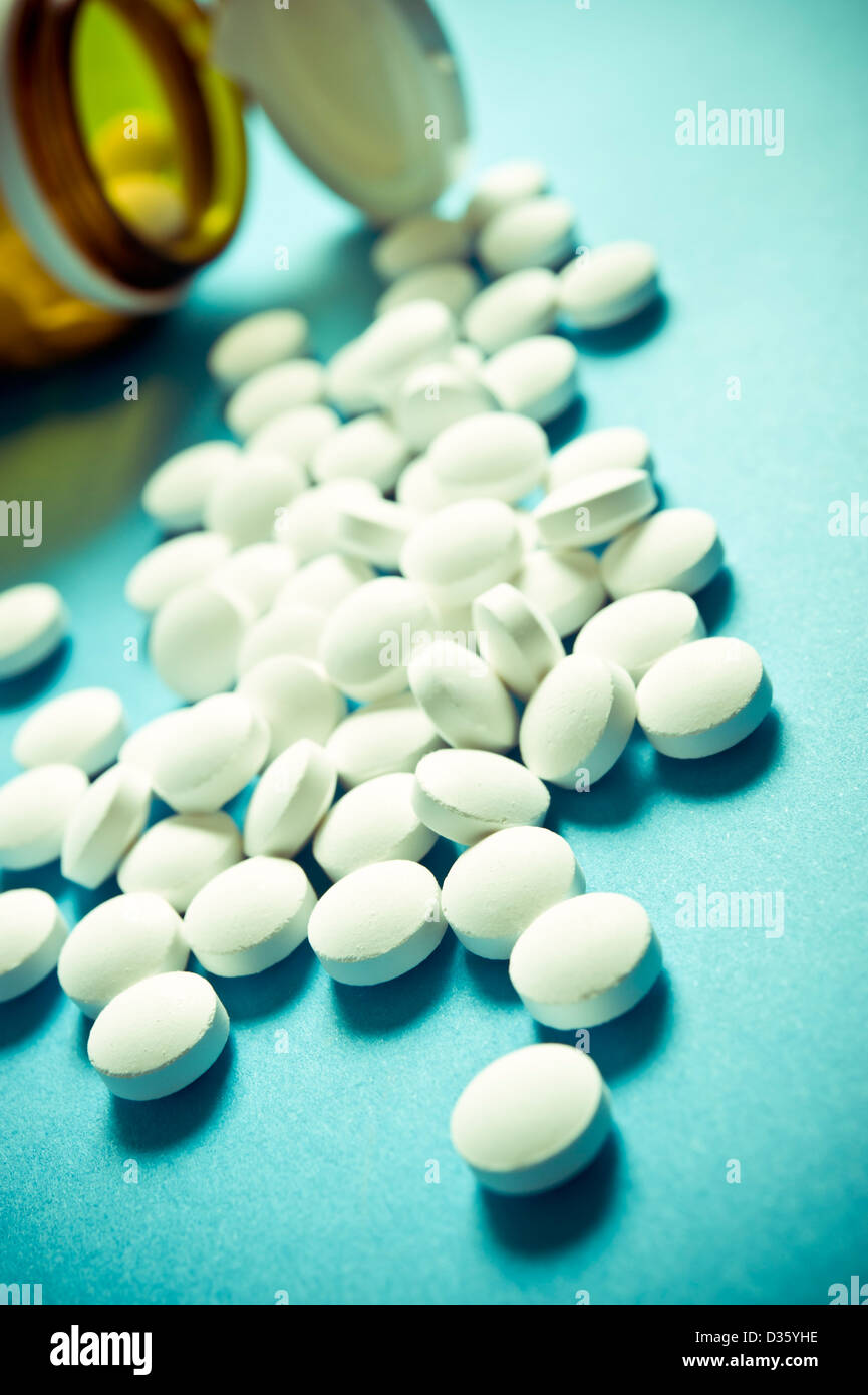 bottle of medicine pills Stock Photo
