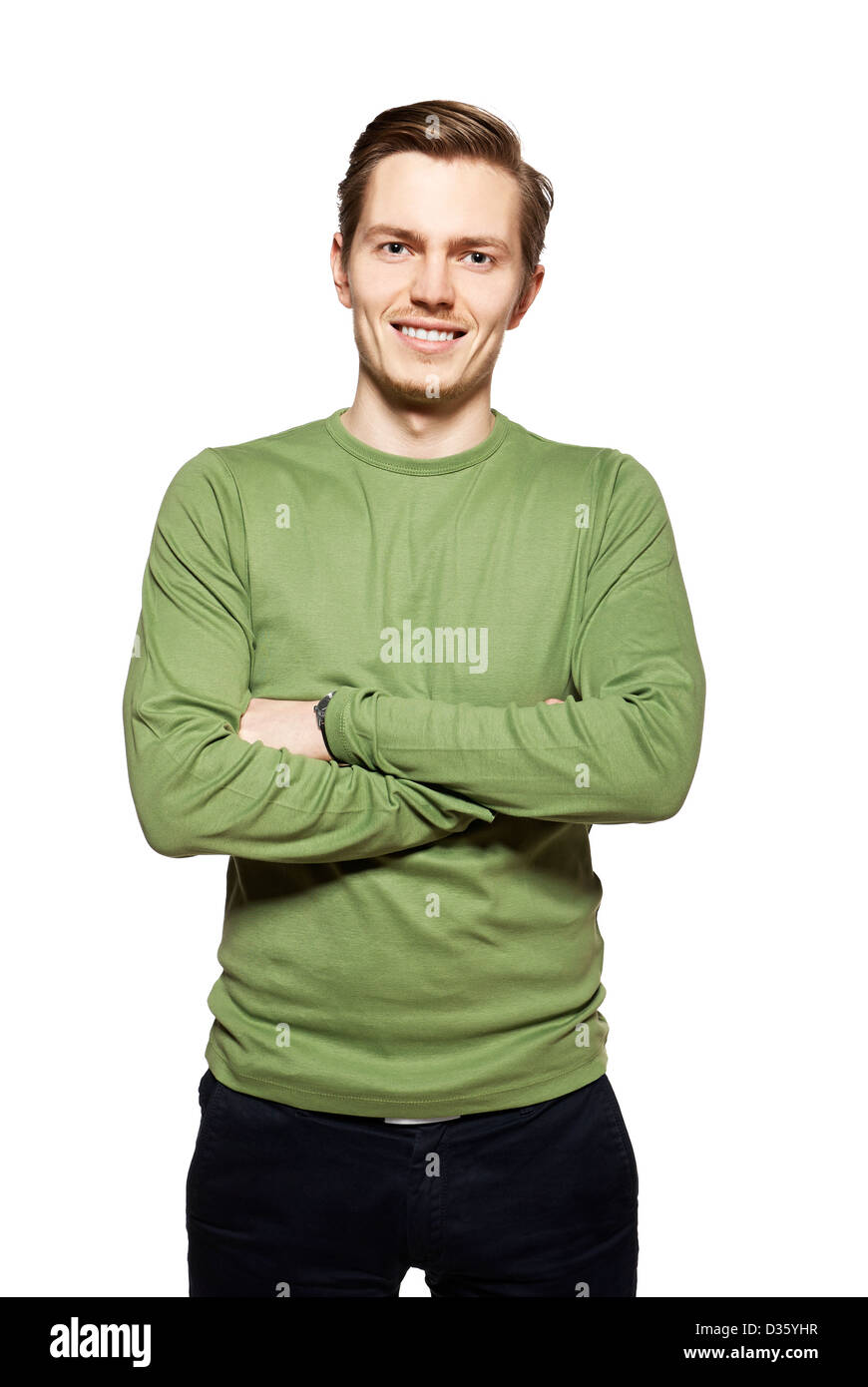 Studio shot of young man against a white background Stock Photo - Alamy