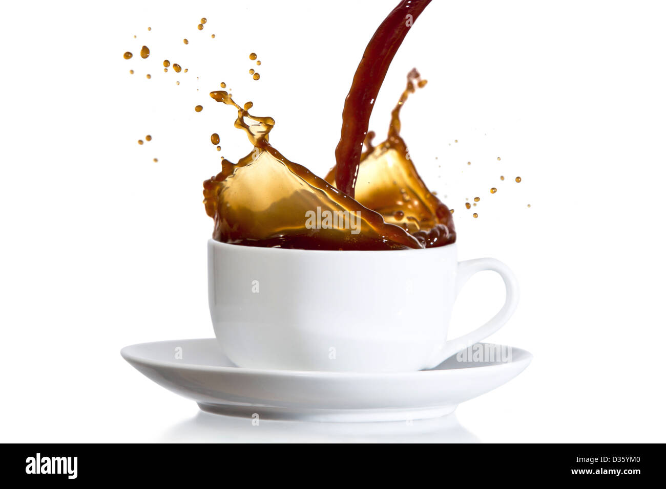 Coffee pouring into cup Stock Photo - Alamy