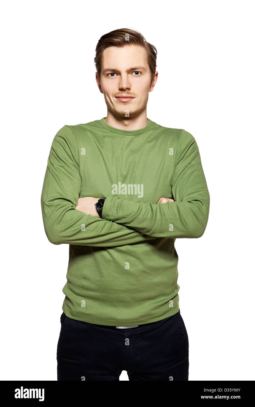 Studio shot of young man against a white background Stock Photo - Alamy