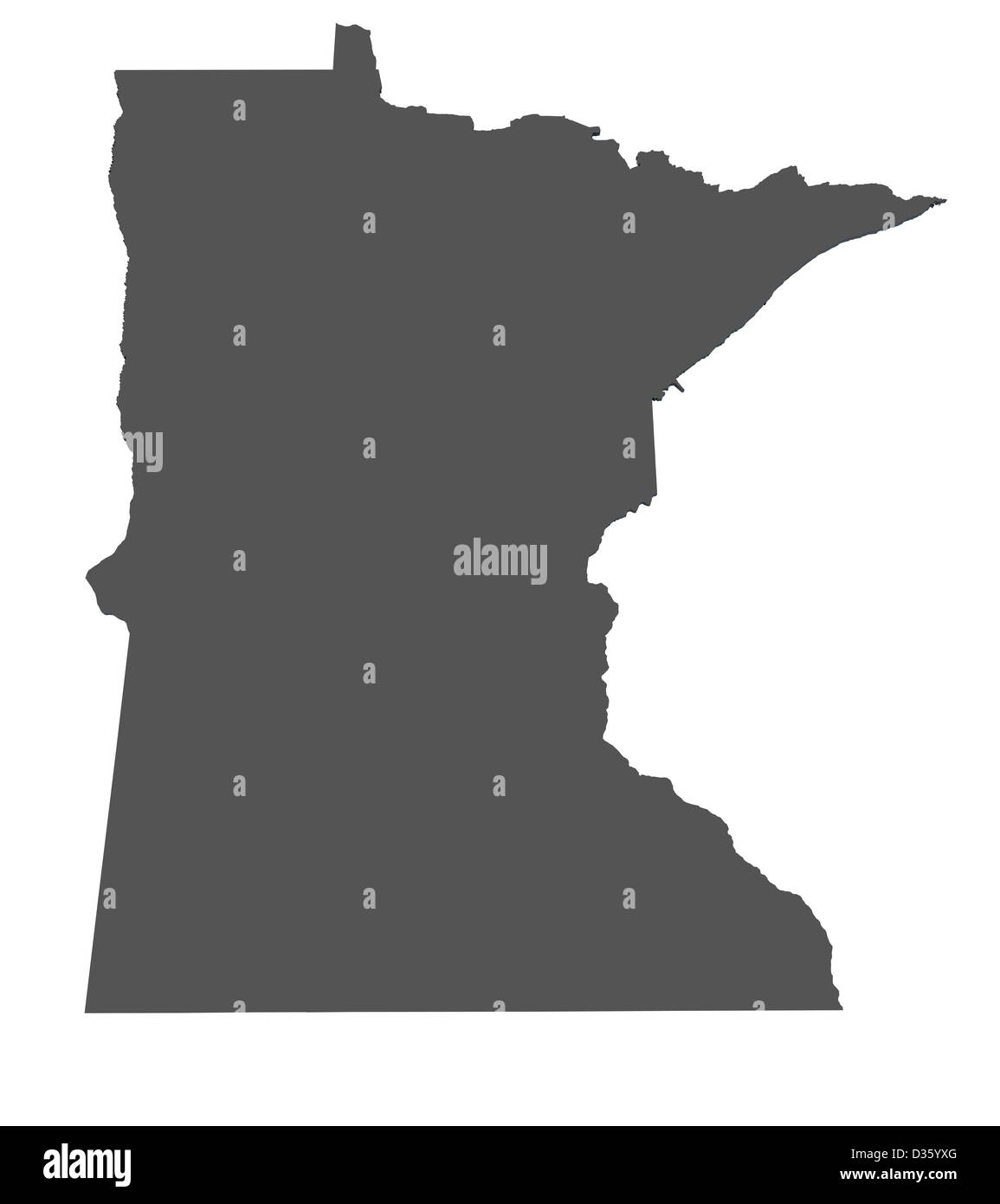 Map of the state of Minnesota - USA Stock Photo