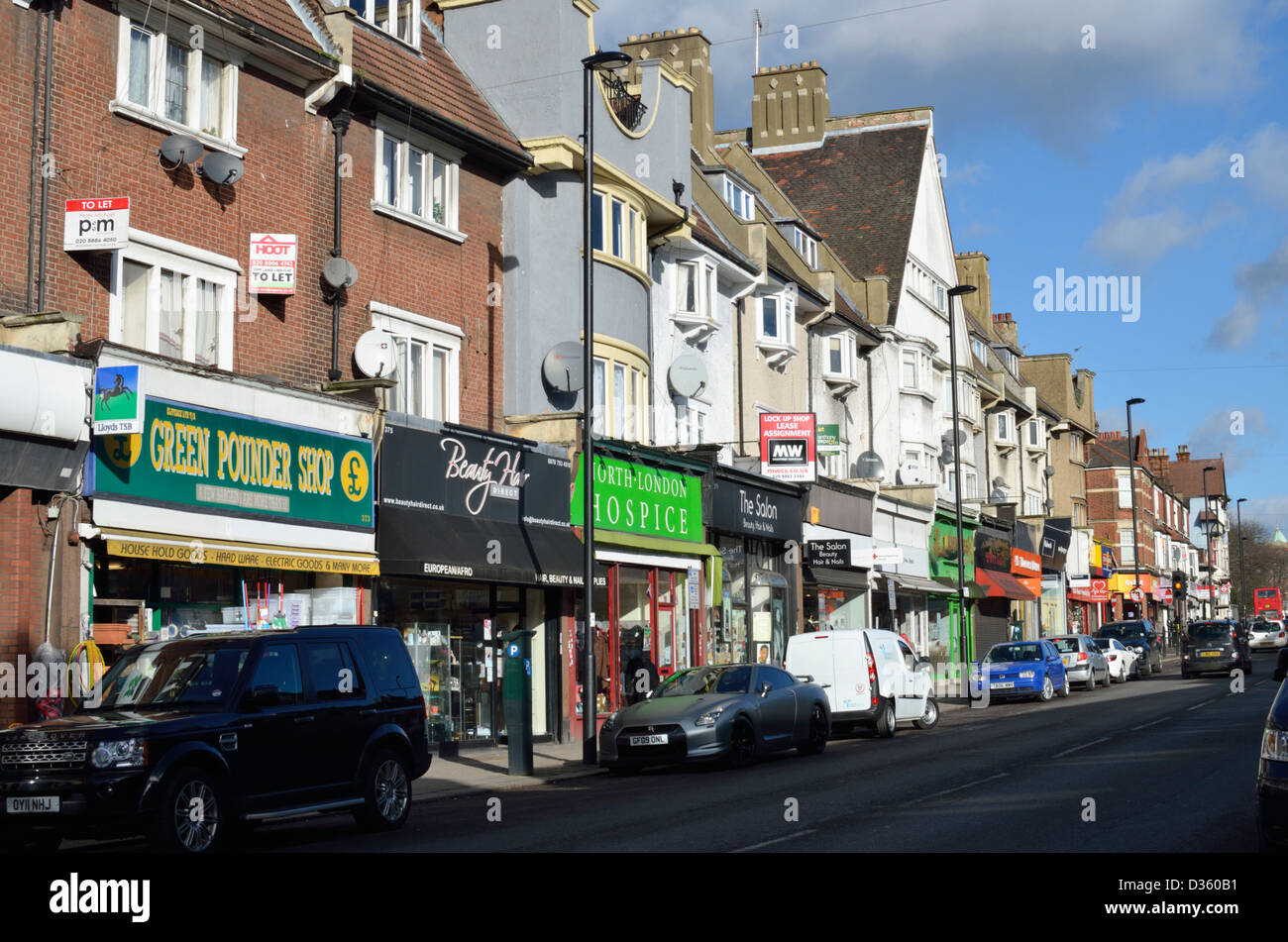 Palmers Green Town Centre, London, UK Stock Photo Alamy