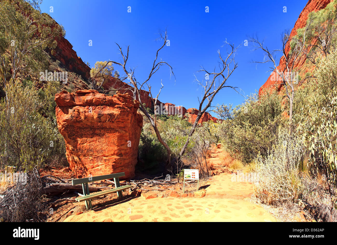 A hiking trail at Kings Canyon in Central Australia Northern Territory Stock Photo