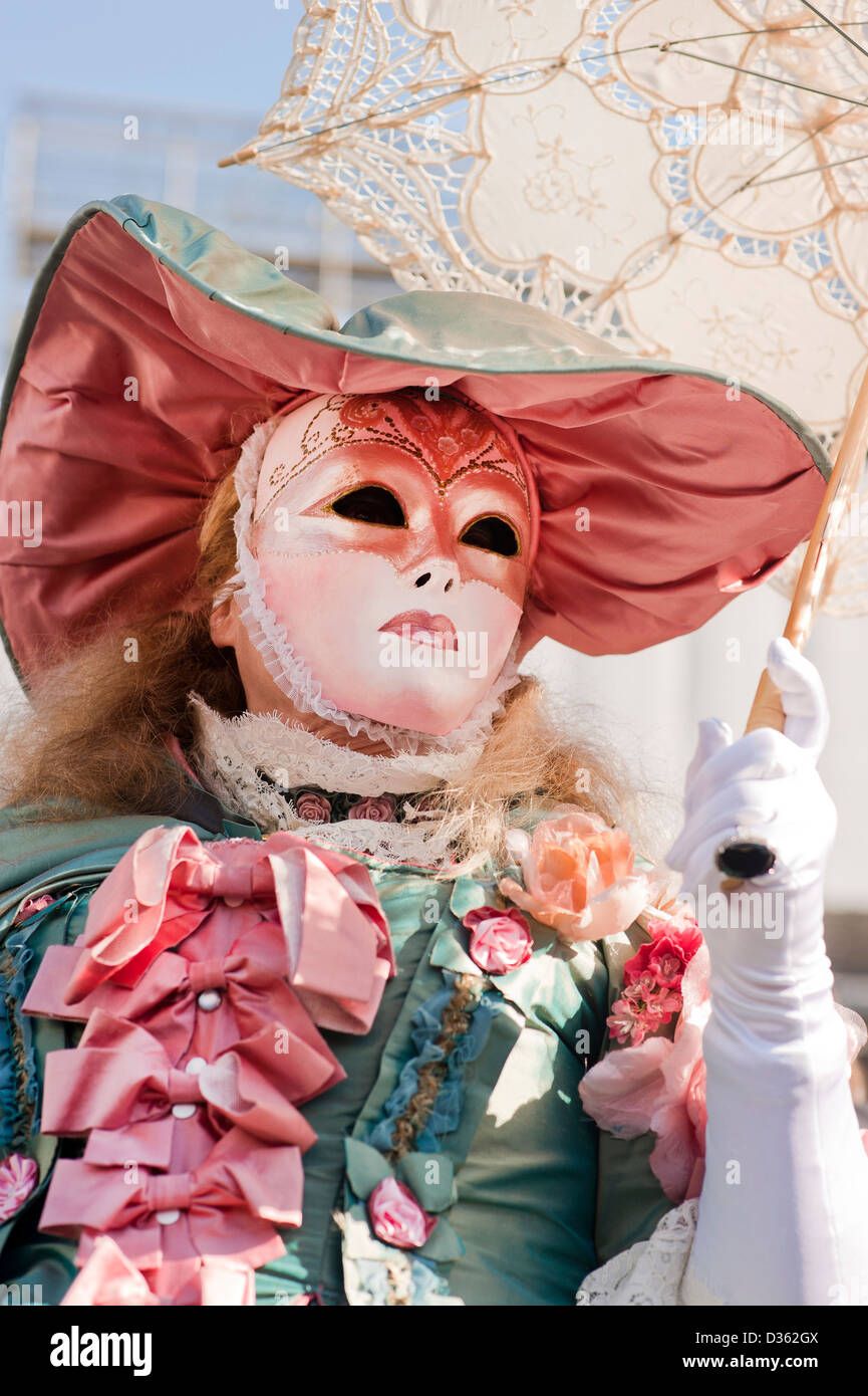 Pink Venetian Carnival Costume High Resolution Stock Photography and ...