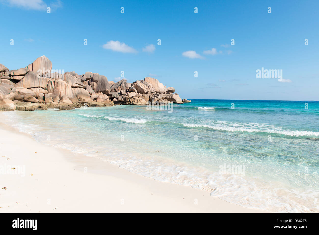 coco beach in seychelles Stock Photo