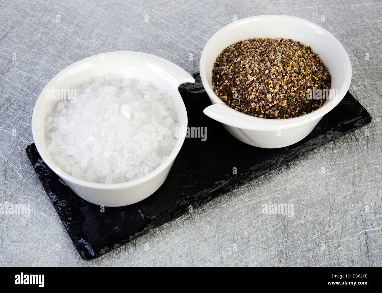 SALT AND PEPPER BOWLS Stock Photo