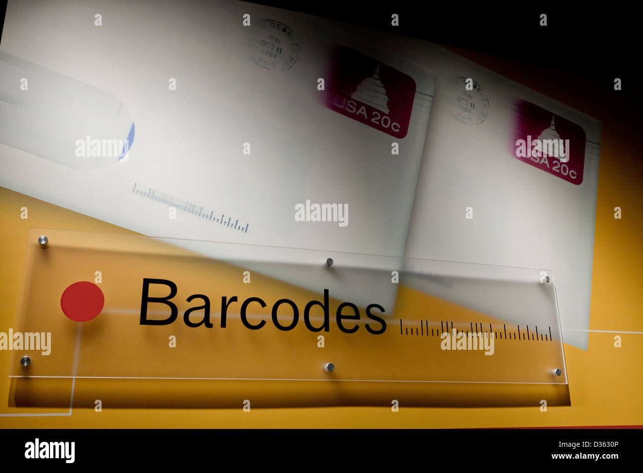 Barcode on mail envelope Stock Photo Alamy