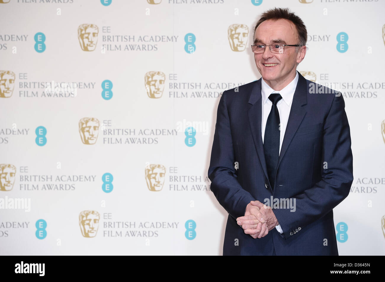 London, UK. Feb 10th, 2013. Presenter Danny Boyle poses in the press room at the EE British Academy Film Awards at The Royal Opera House on February 10, 2013 in London, England. Credit: London Entertainment/Alamy Live News Stock Photo