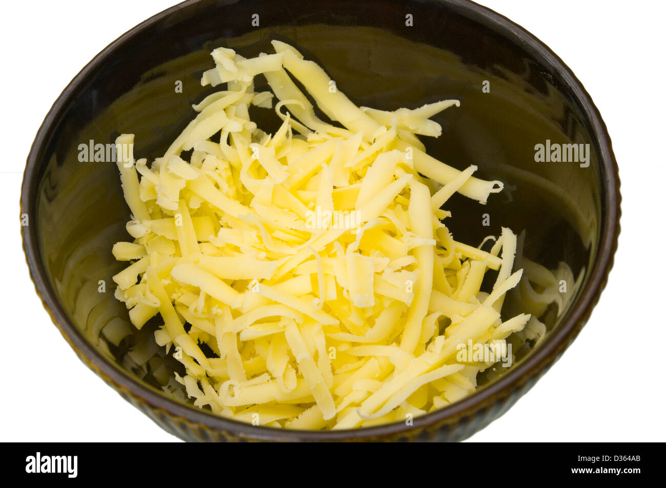 Grated Cheese In A Bowl Stock Photo