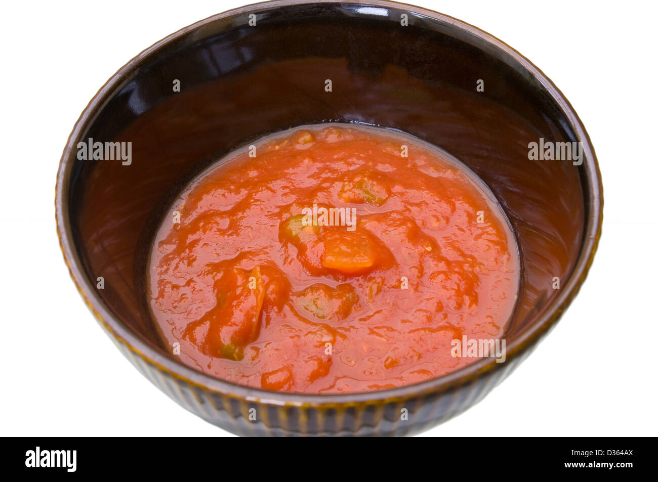 Hot Spicy Tomato Salsa In A Bowl Stock Photo