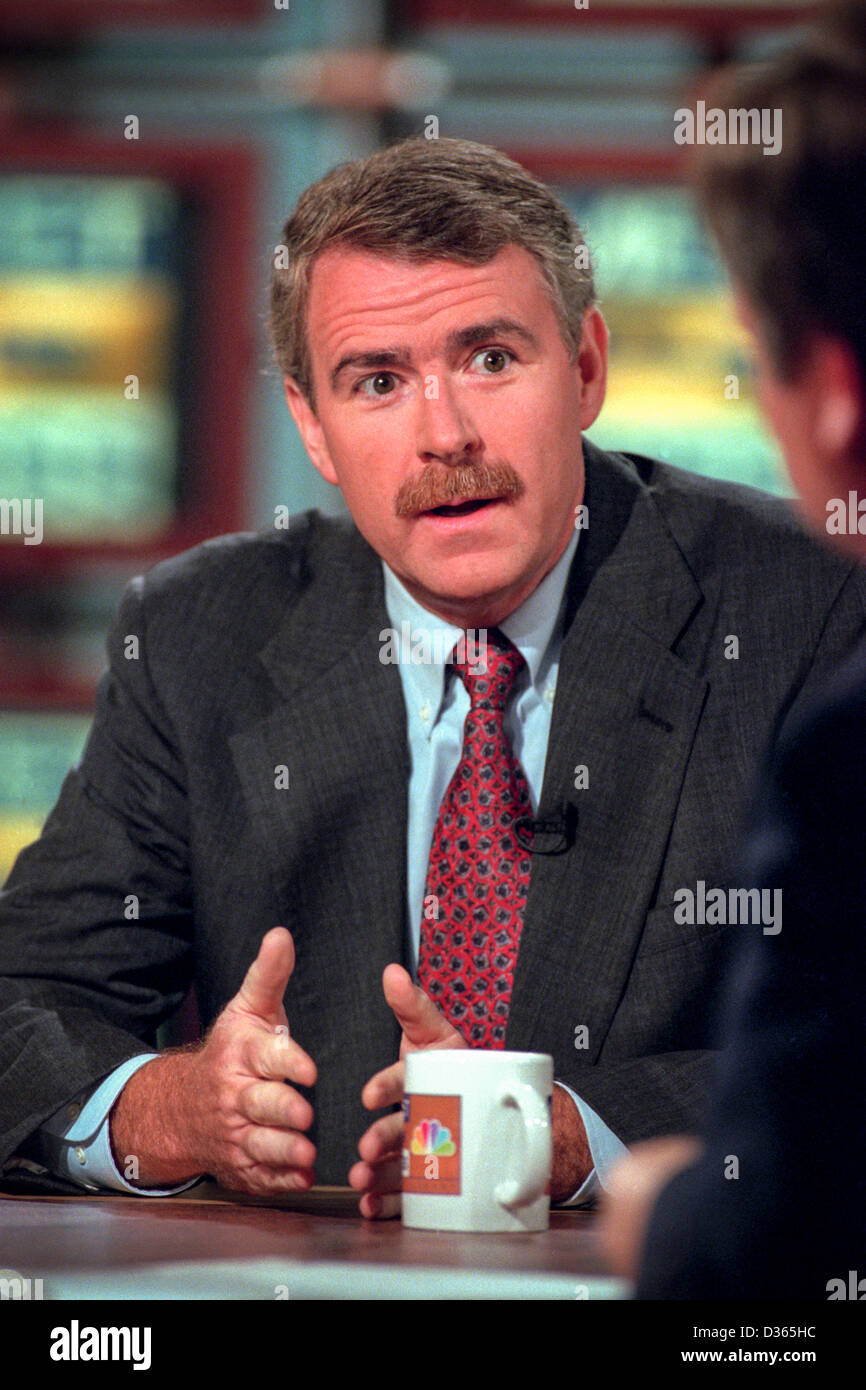 Rep. Tom Barrett, a member of the House Judicary committee discusses the upcoming impeachment hearings against President Clinton during NBC's Meet the Press October 11, 1998 in Washington, DC. Stock Photo