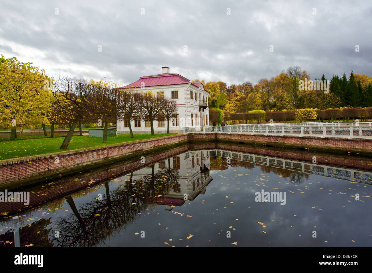 Marli palace in Peterhof park . Russia Stock Photo
