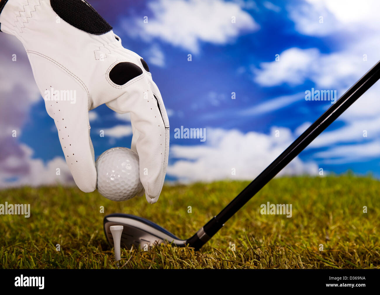 Hand and golf ball Stock Photo Alamy