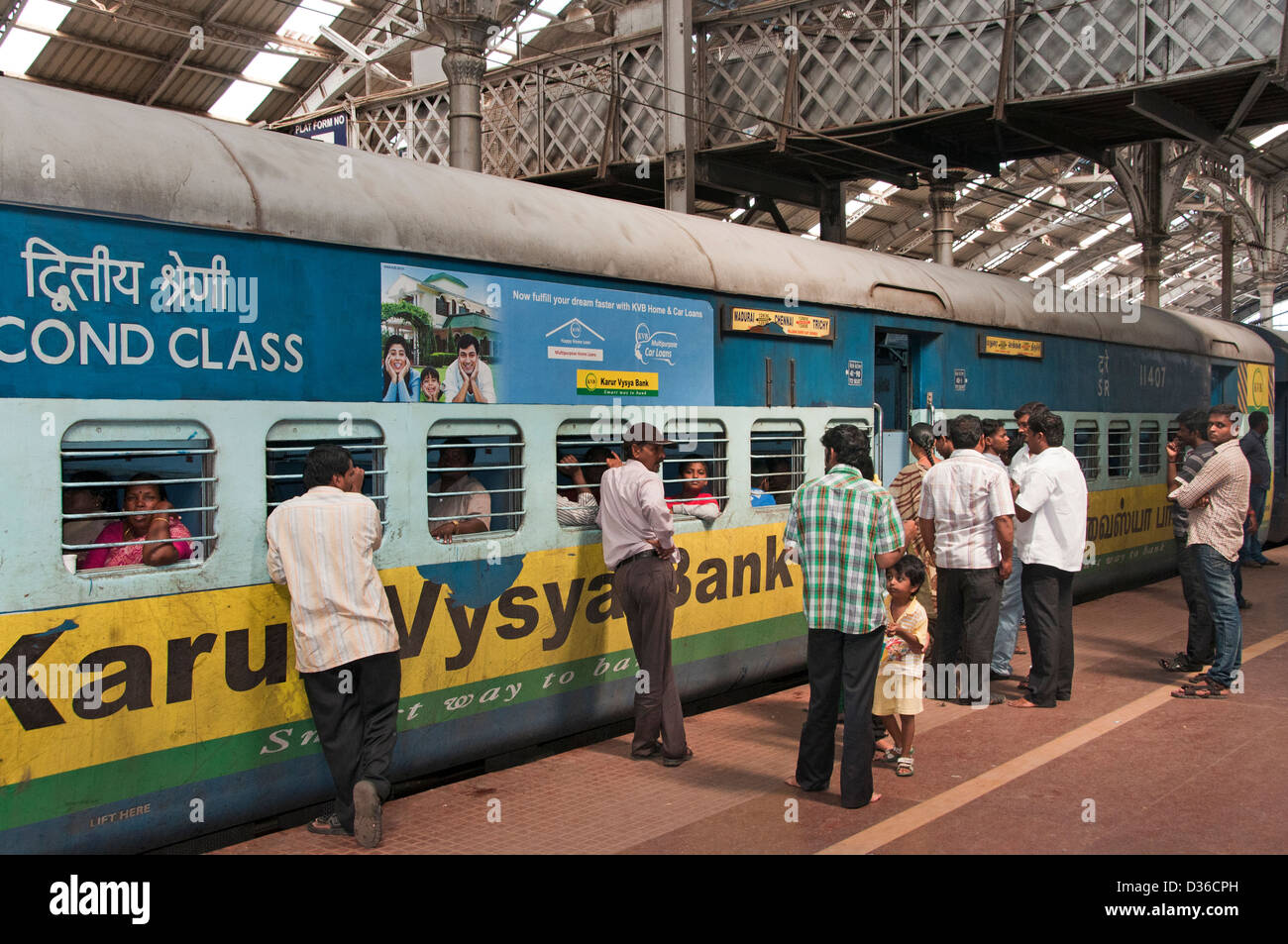 Railway Train Station Chennai ( Madras ) India Tamil Nadu Stock Photo