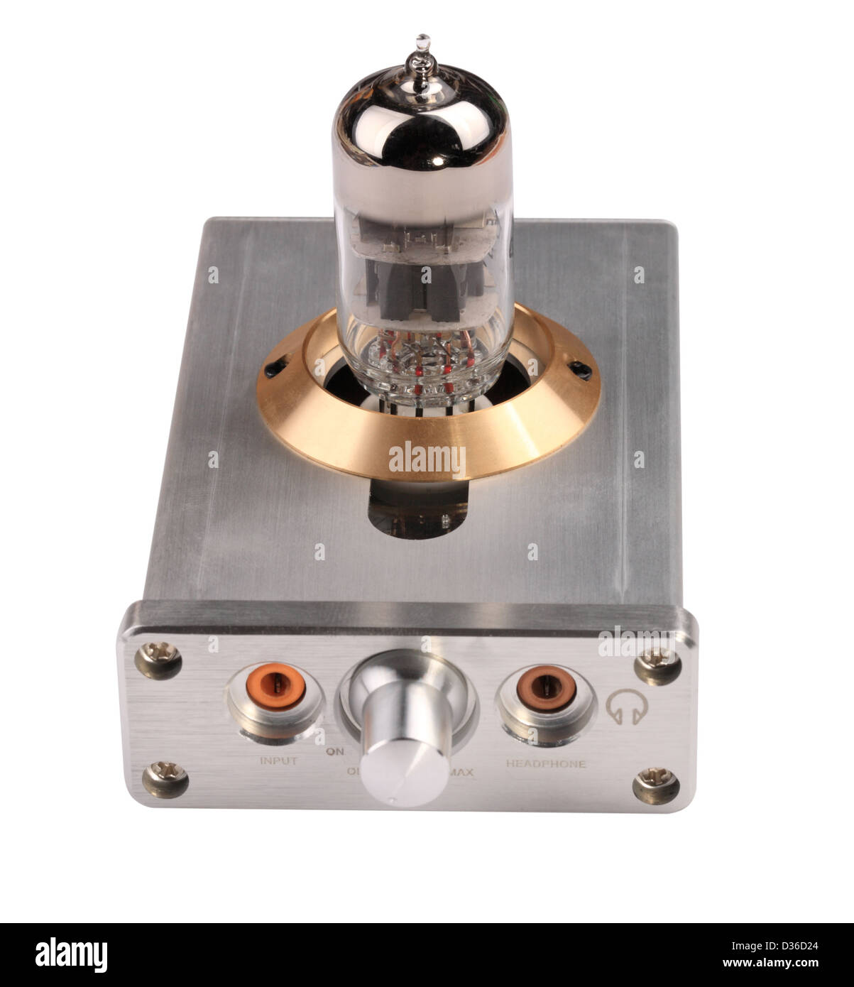 Vacuum Tube Amplifier Isolated Stock Photo