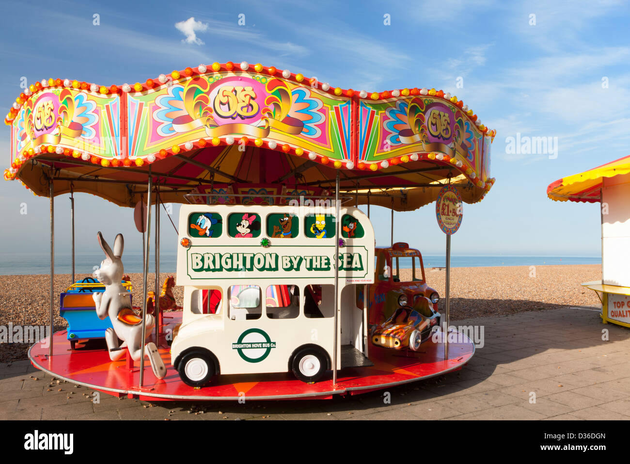 Funfair ride on beach, Brighton, Sussex, England Stock Photo - Alamy