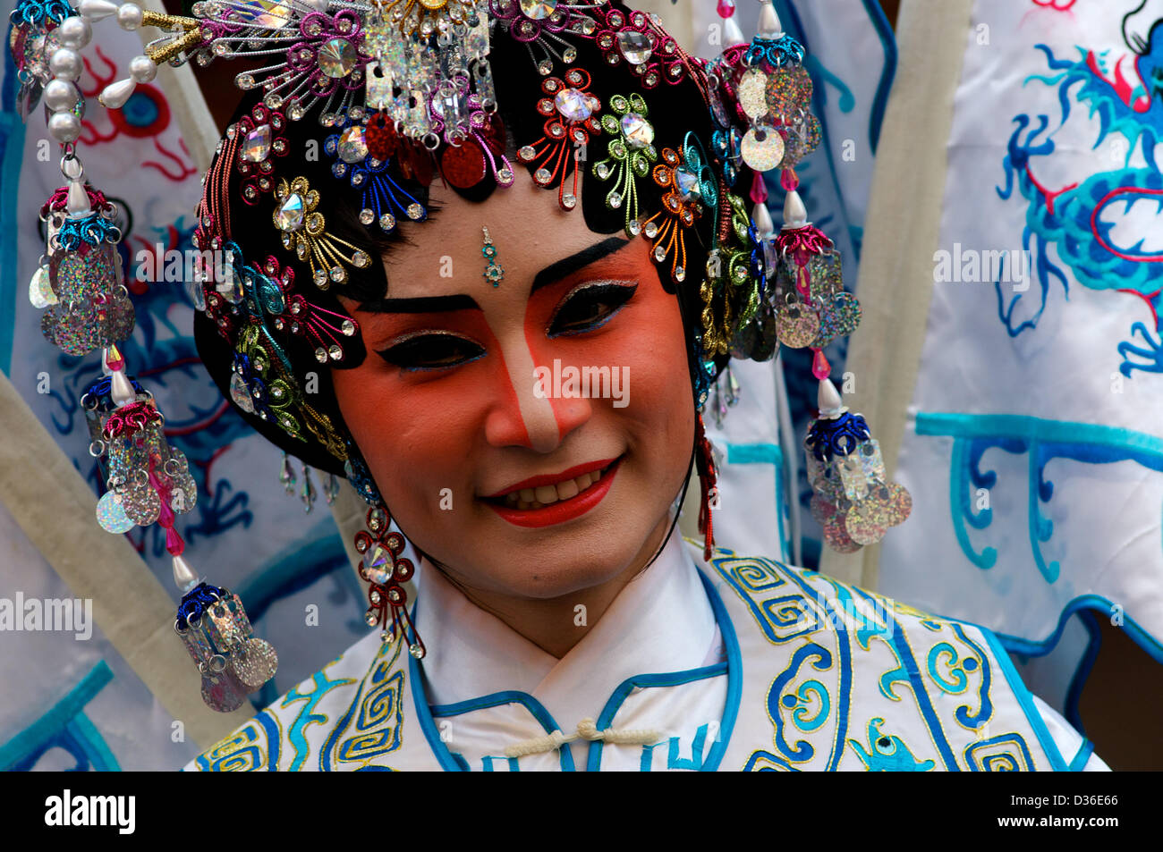 Bangkok, Thailand, 11th February 2013. traditional Chinese opera performer,  Chinese new year festival, Bangkok Credit:  Kraig Lieb / Alamy Live News Stock Photo