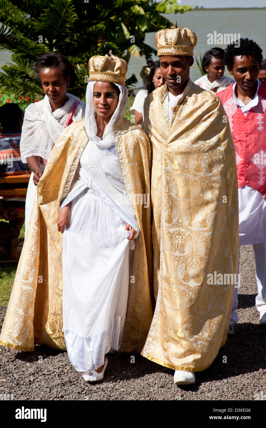Ethiopian Wedding Party, Lake Tana, Bahir Dar, Ethiopia Stock Photo