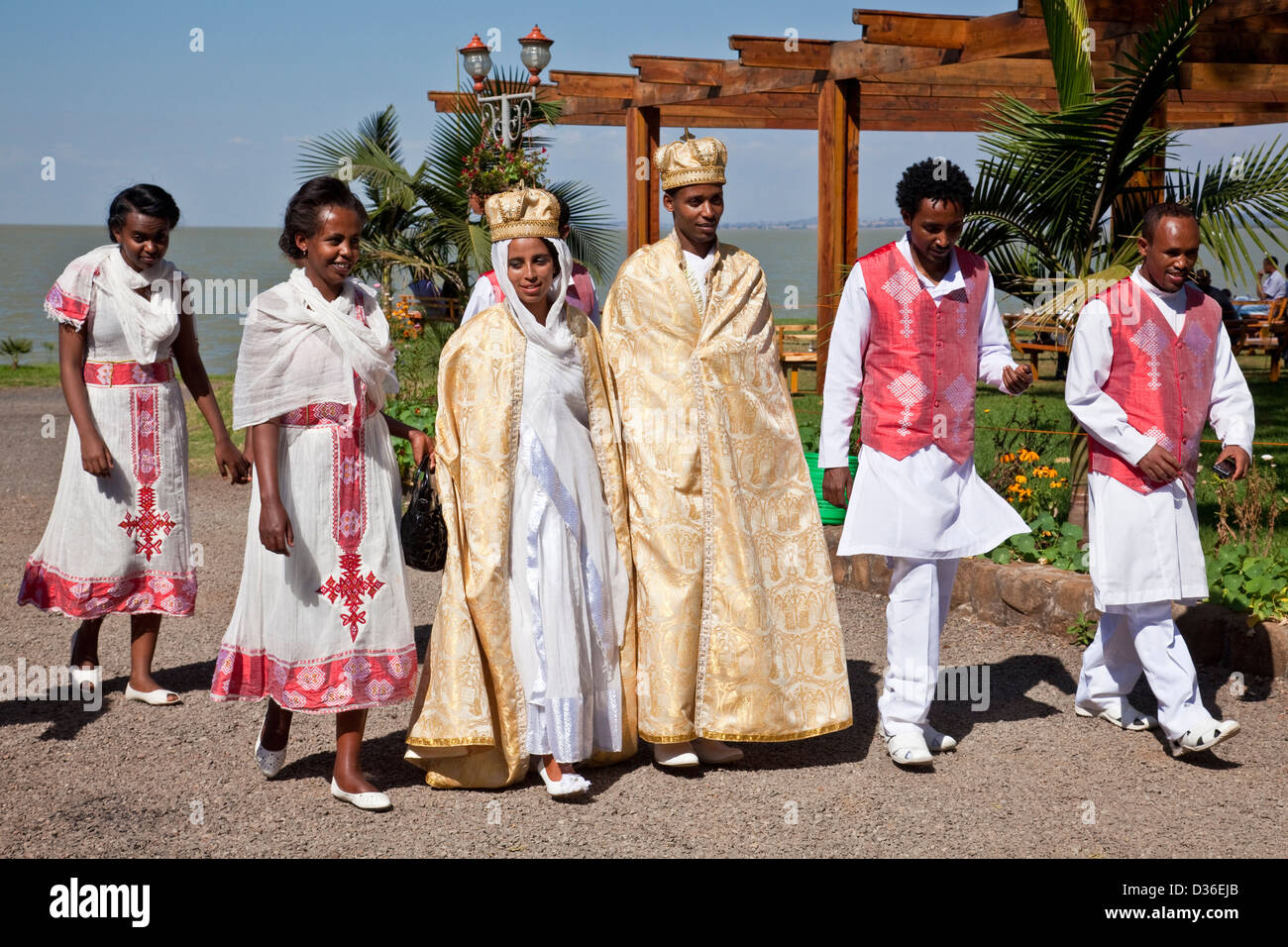 Ethiopian Wedding Party, Lake Tana, Bahir Dar, Ethiopia Stock Photo