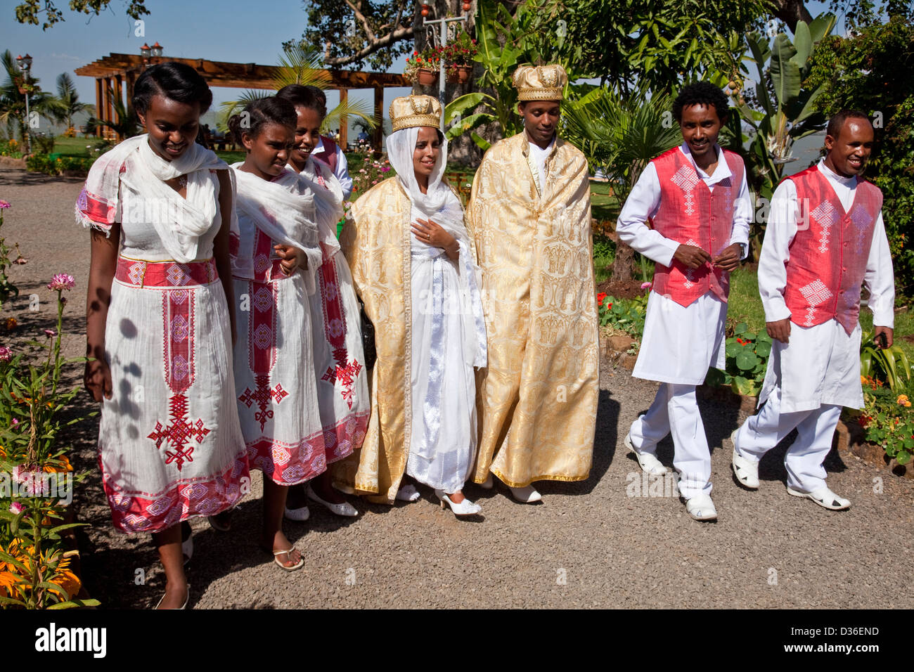 Ethiopian Wedding Party, Lake Tana, Bahir Dar, Ethiopia Stock Photo