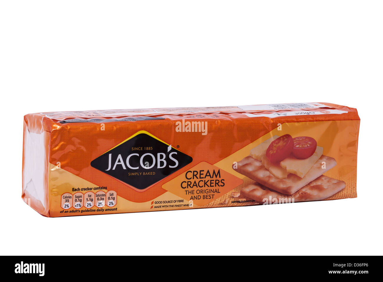 A packet of Jacob's cream crackers on a white background Stock Photo