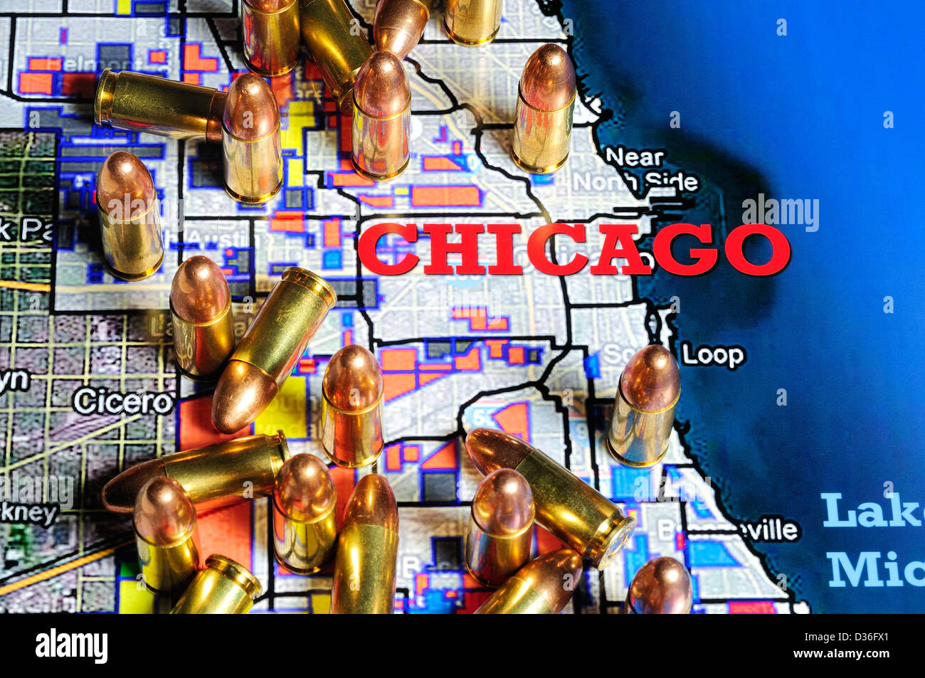 Map of chicago gangs hi-res stock photography and images - Alamy