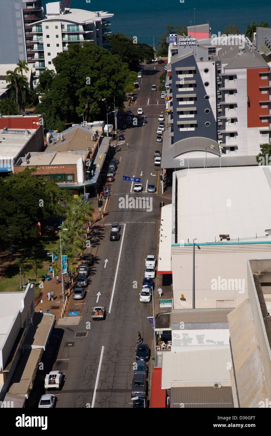 An overview of downtown Darwin from atop the new Mantra Pandanas apartment/hotel, Darwin, NT, Australia. Stock Photo