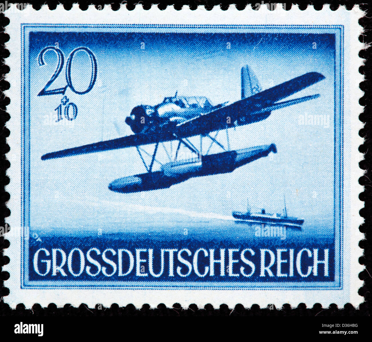 Sea raider, postage stamp, Germany, 1944 Stock Photo