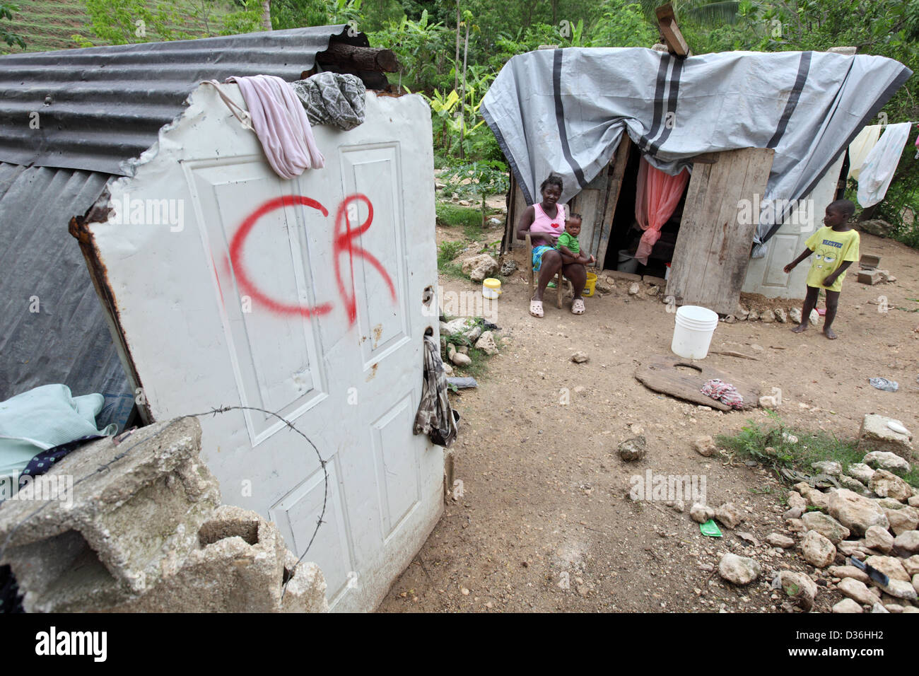Leogane, Haiti, emergency shelters of earthquake victims in Leogane