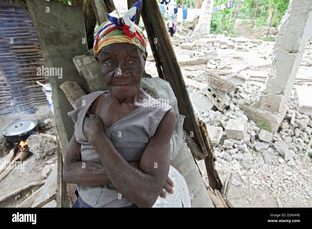 Leogane, Haiti, earthquake victims in Leogane Stock Photo