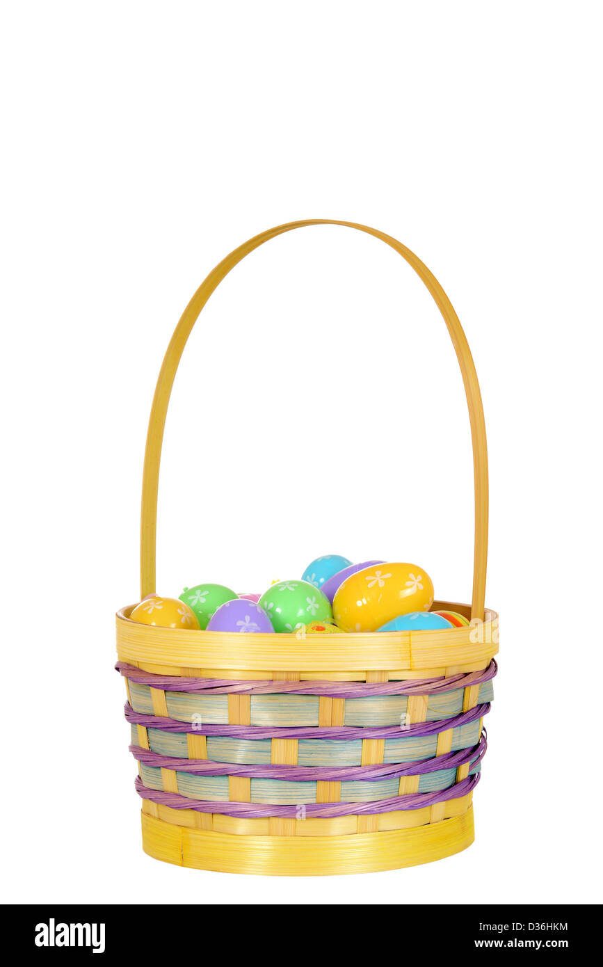 Isolated easter eggs in basket Stock Photo Alamy