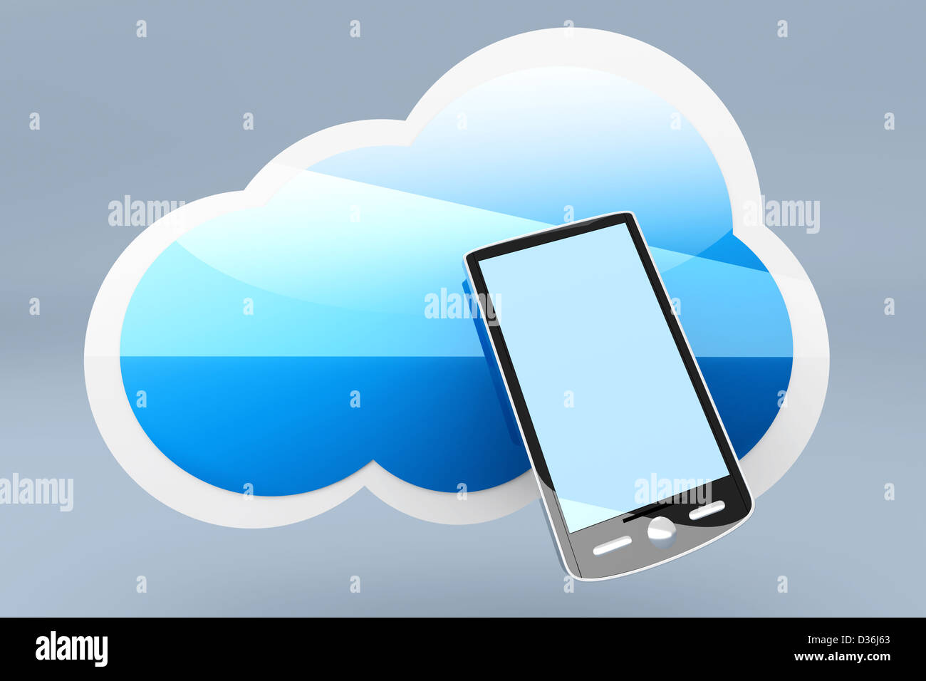A mobile Smartphone cloud. 3d rendered Illustration Stock Photo - Alamy