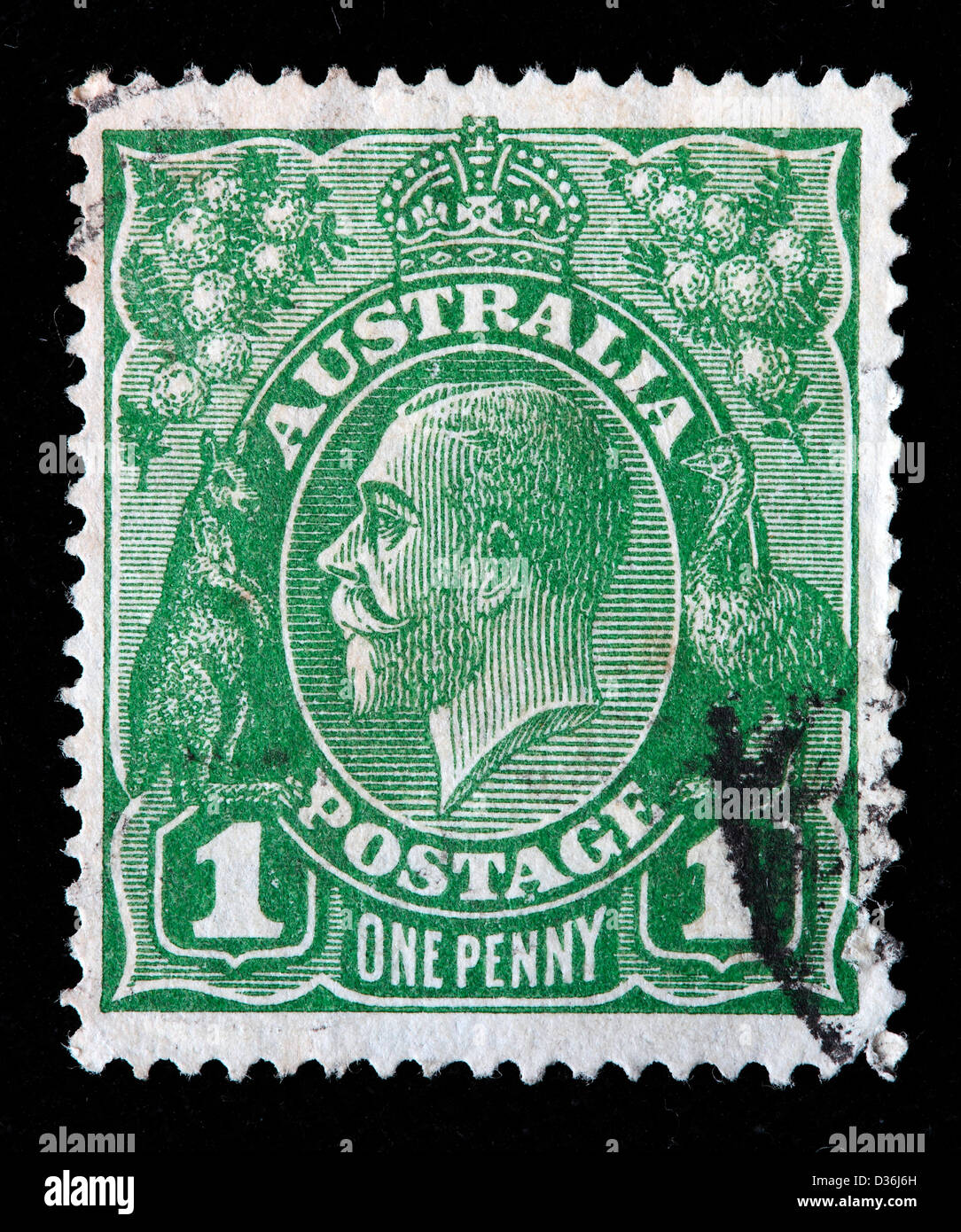 King V, postage stamp, Australia, 1914 Stock Photo Alamy