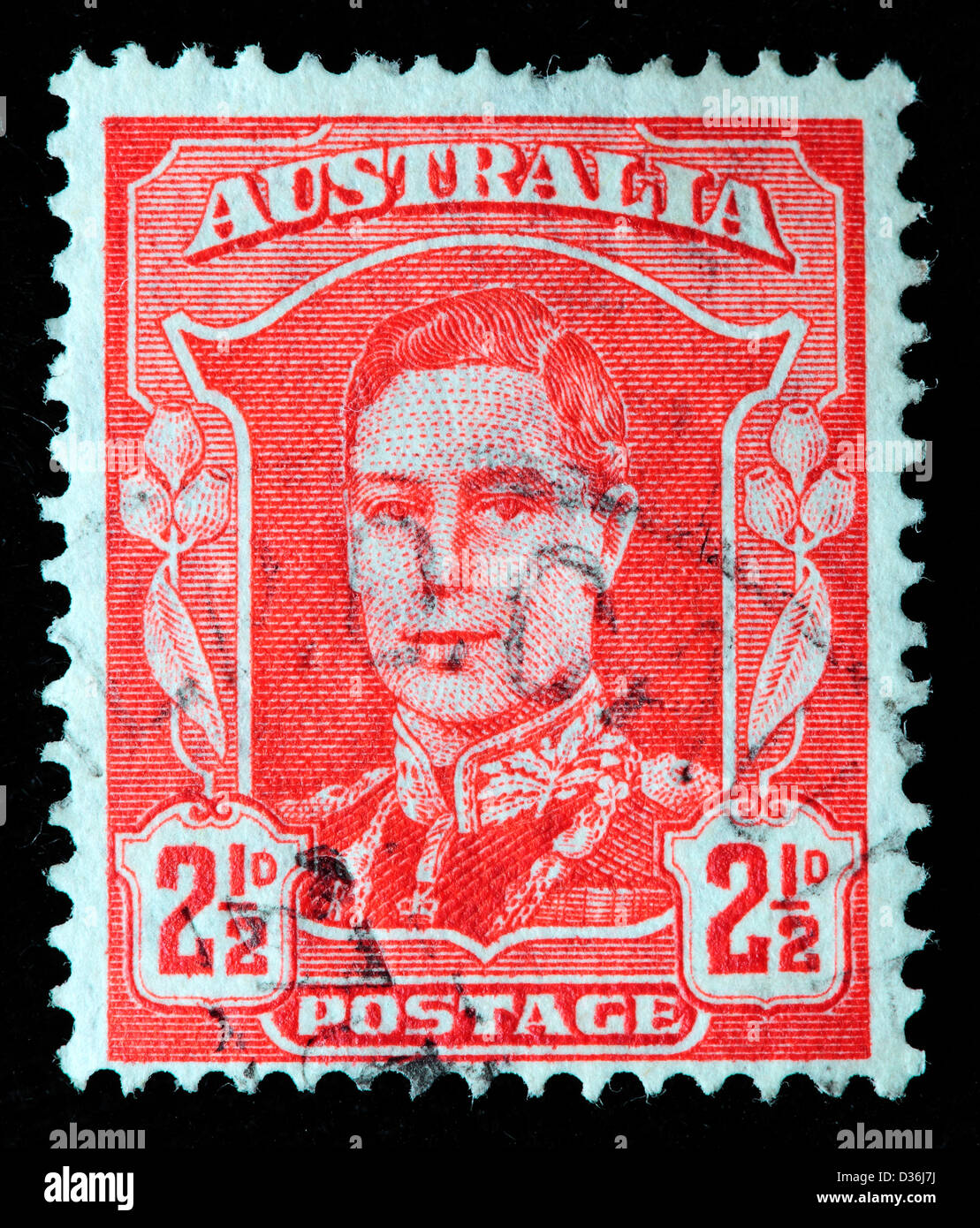 King George VI, postage stamp, Australia, 1942 Stock Photo