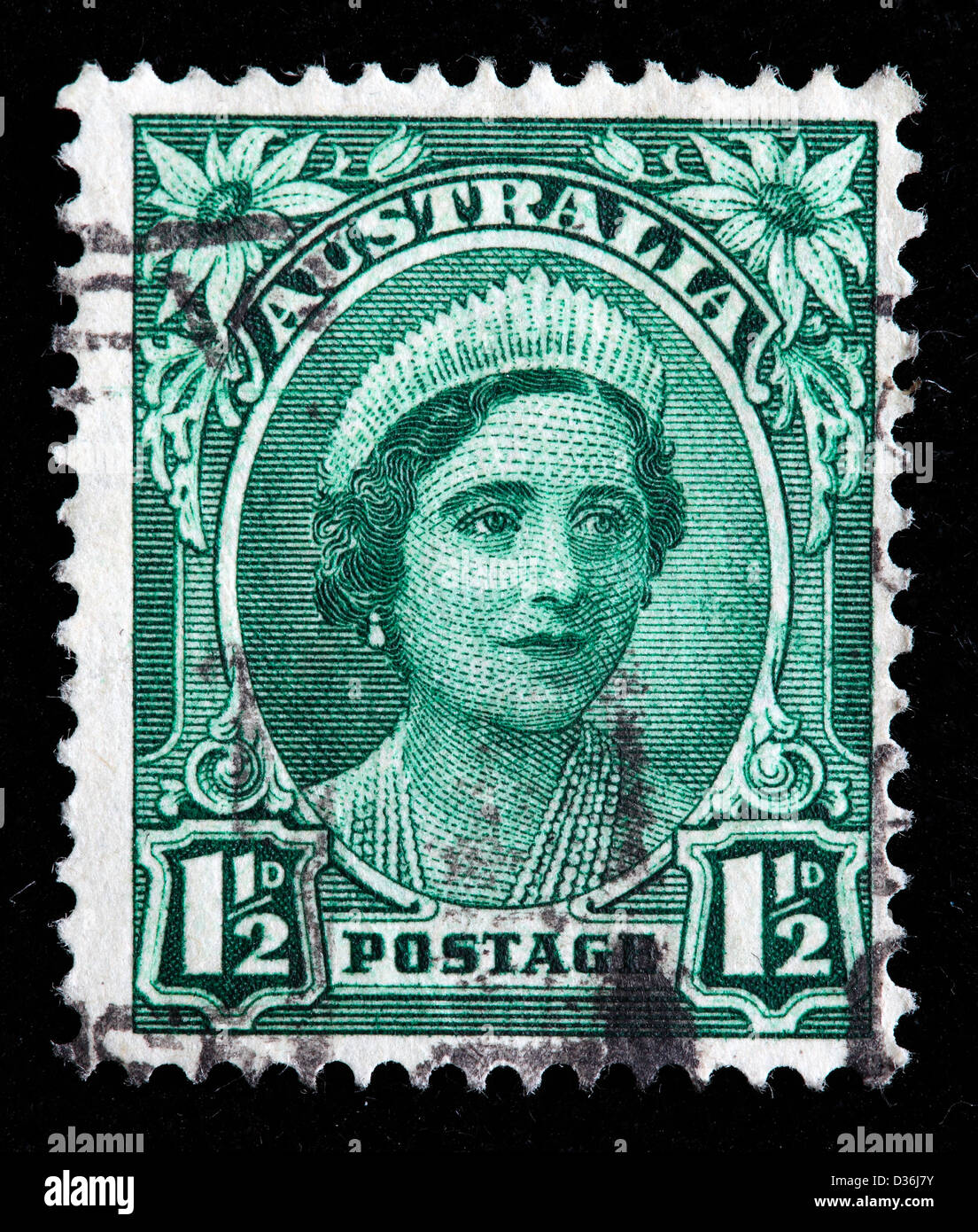 Queen Elizabeth, postage stamp, Australia, 1942 Stock Photo Alamy