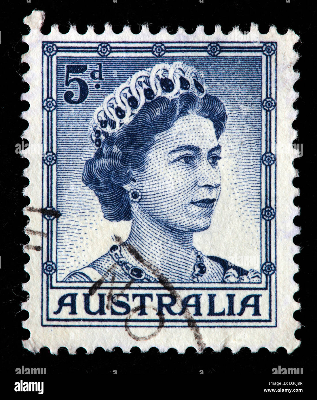 Queen Elizabeth Ii, Postage Stamp, Australia, 1958 Stock Photo - Alamy